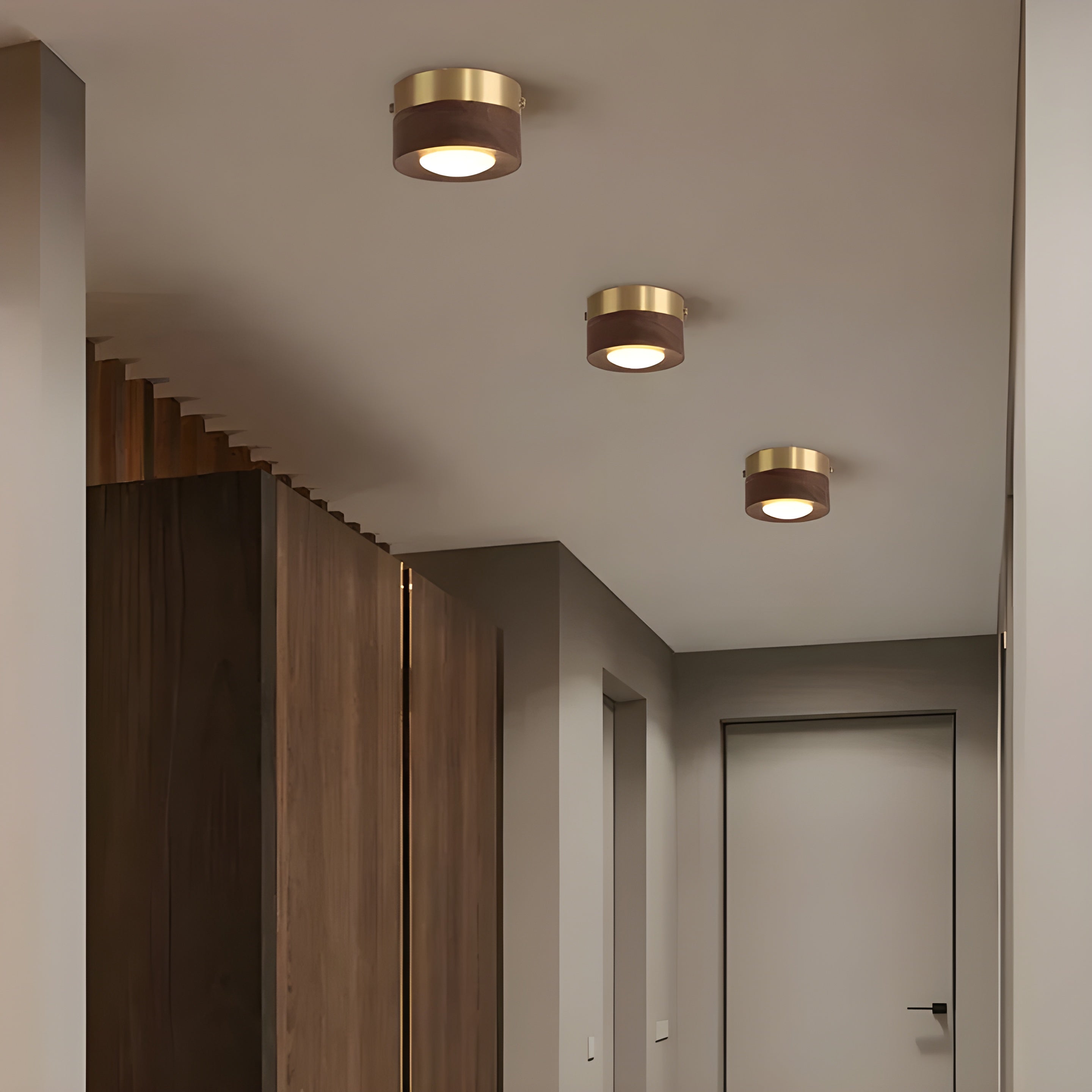 WalnutLume Light – Moderne LED-Deckenleuchte aus Walnussholz