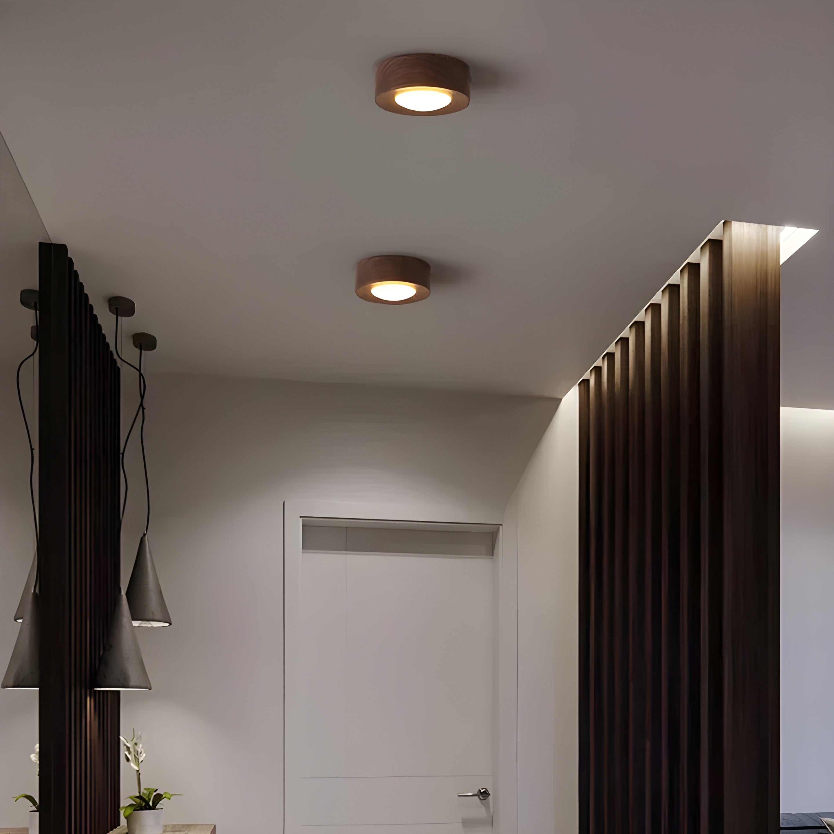 WalnutLume Light – Moderne LED-Deckenleuchte aus Walnussholz
