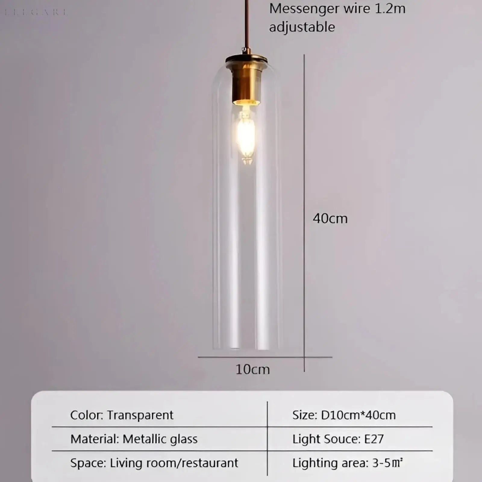 GlassBliss Lampe - Nordic Iron Glass LED Innenwandleuchte Elegare