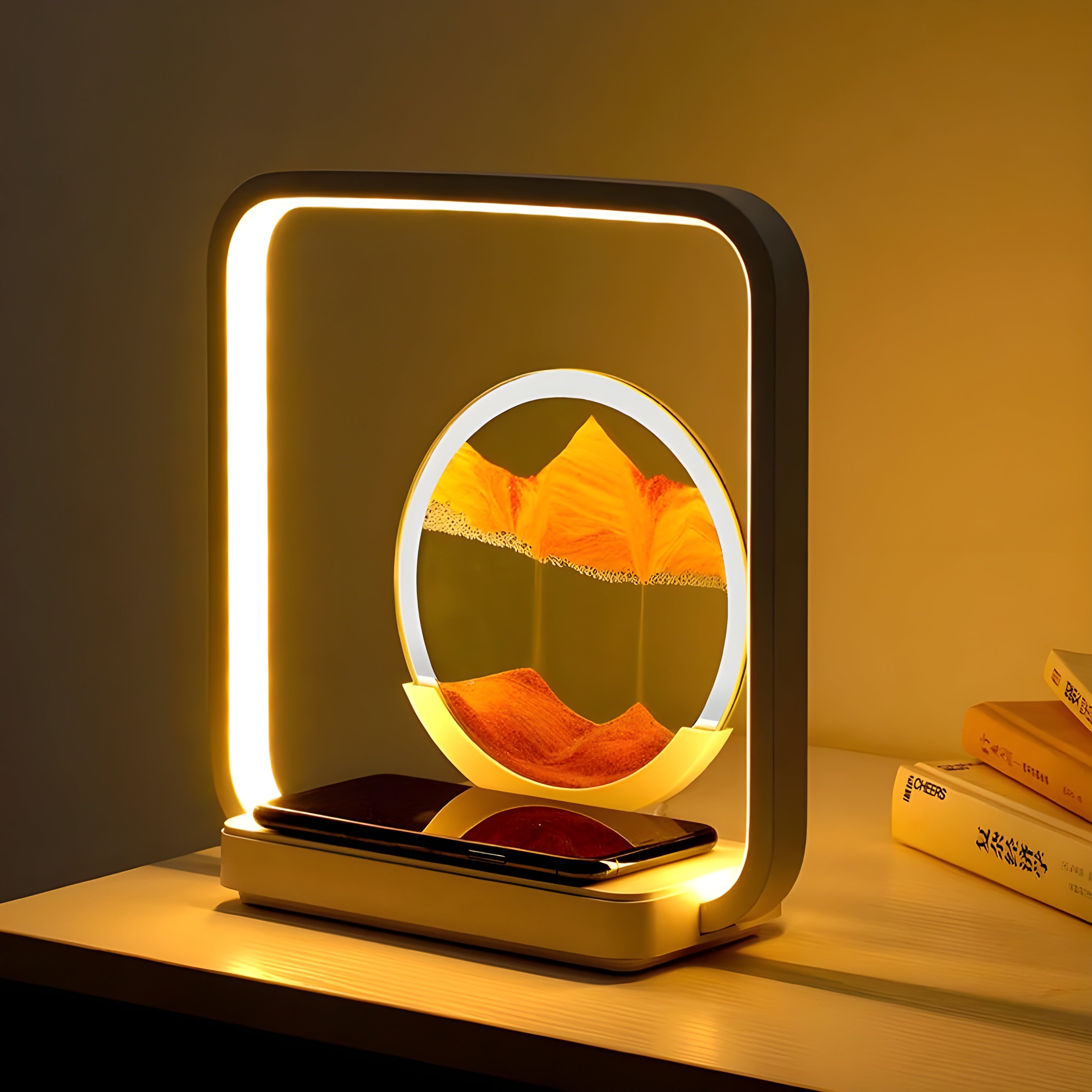 HorizonFlow Lampe – 3D Fließender Sand LED Nachtlampe