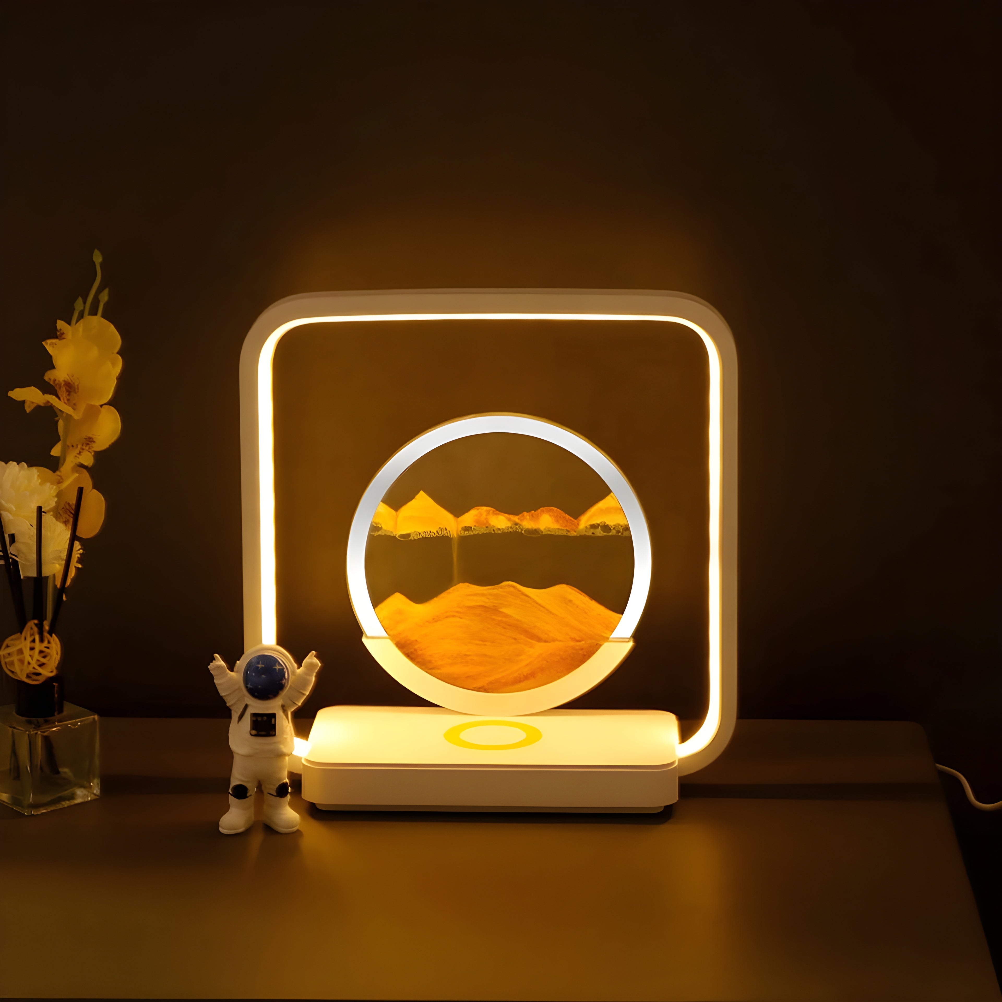 HorizonFlow Lampe – 3D Fließender Sand LED Nachtlampe