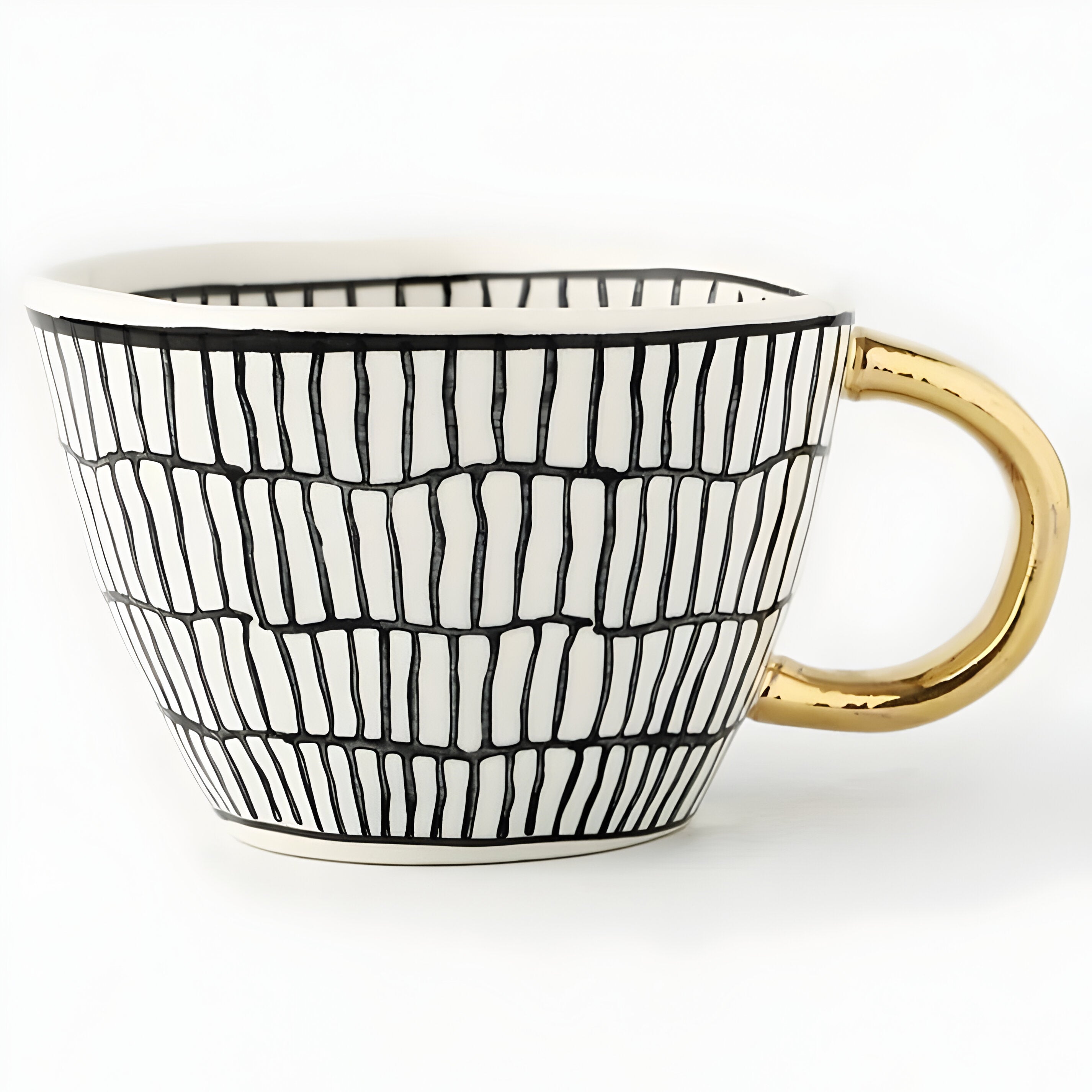Keramiktasse mit geometrischem Design – Stilvoll und modern | Ideal für Kaffee oder Tee