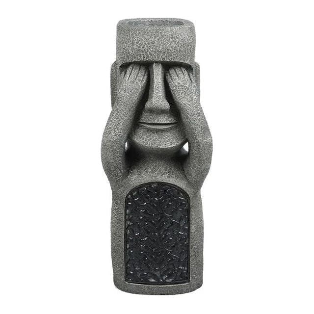 SculpturePot LED - Hör/Sieh/Sprich Abstract Face Shape Blumentopf mit Solar-LED-Licht Elegare