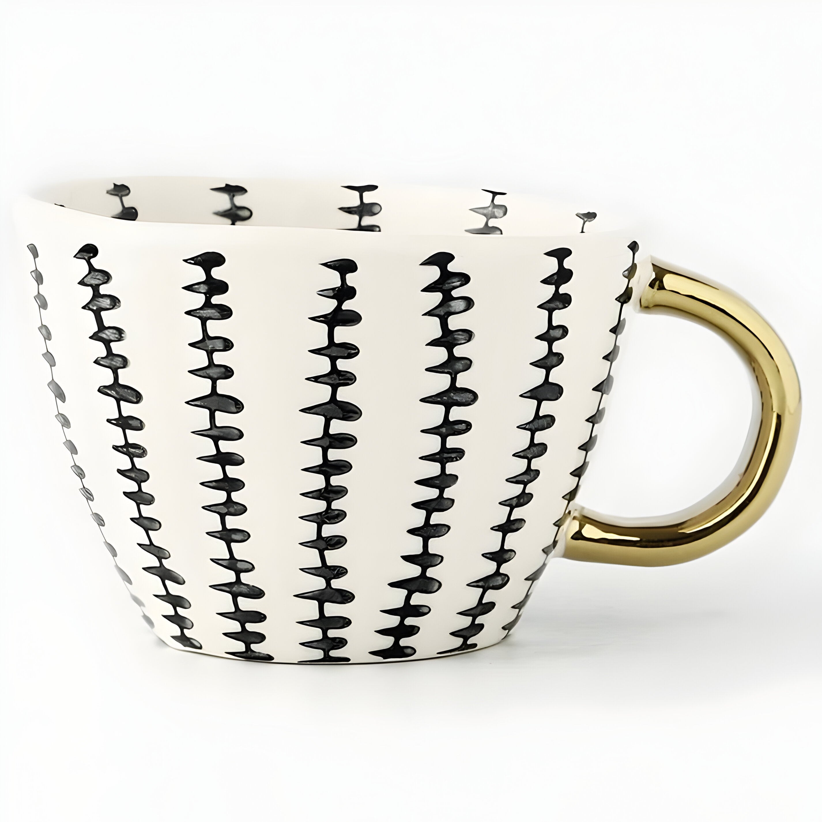 Keramiktasse mit geometrischem Design – Stilvoll und modern | Ideal für Kaffee oder Tee