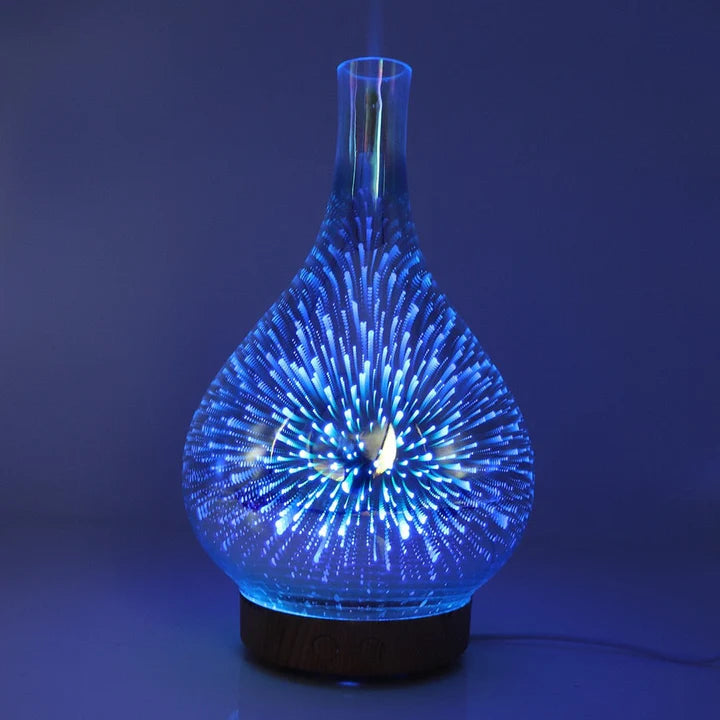 Aromadiffusor mit 3D-Glasdesign – LED-Farbwechsel & Duftölfunktion