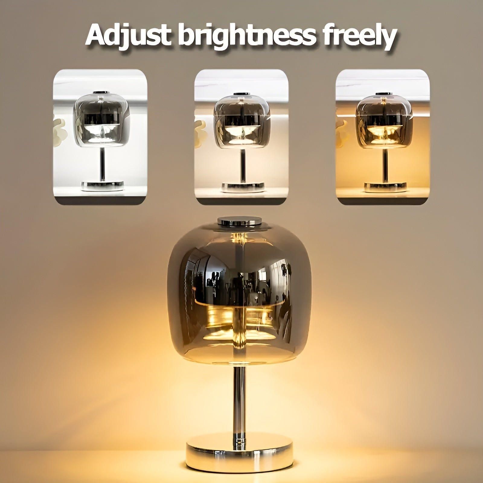 Lux Shine Lampe - Elegant Elektroplattiert Glas-Schreibtischlampe für Ambiente-Beleuchtung - Elegare