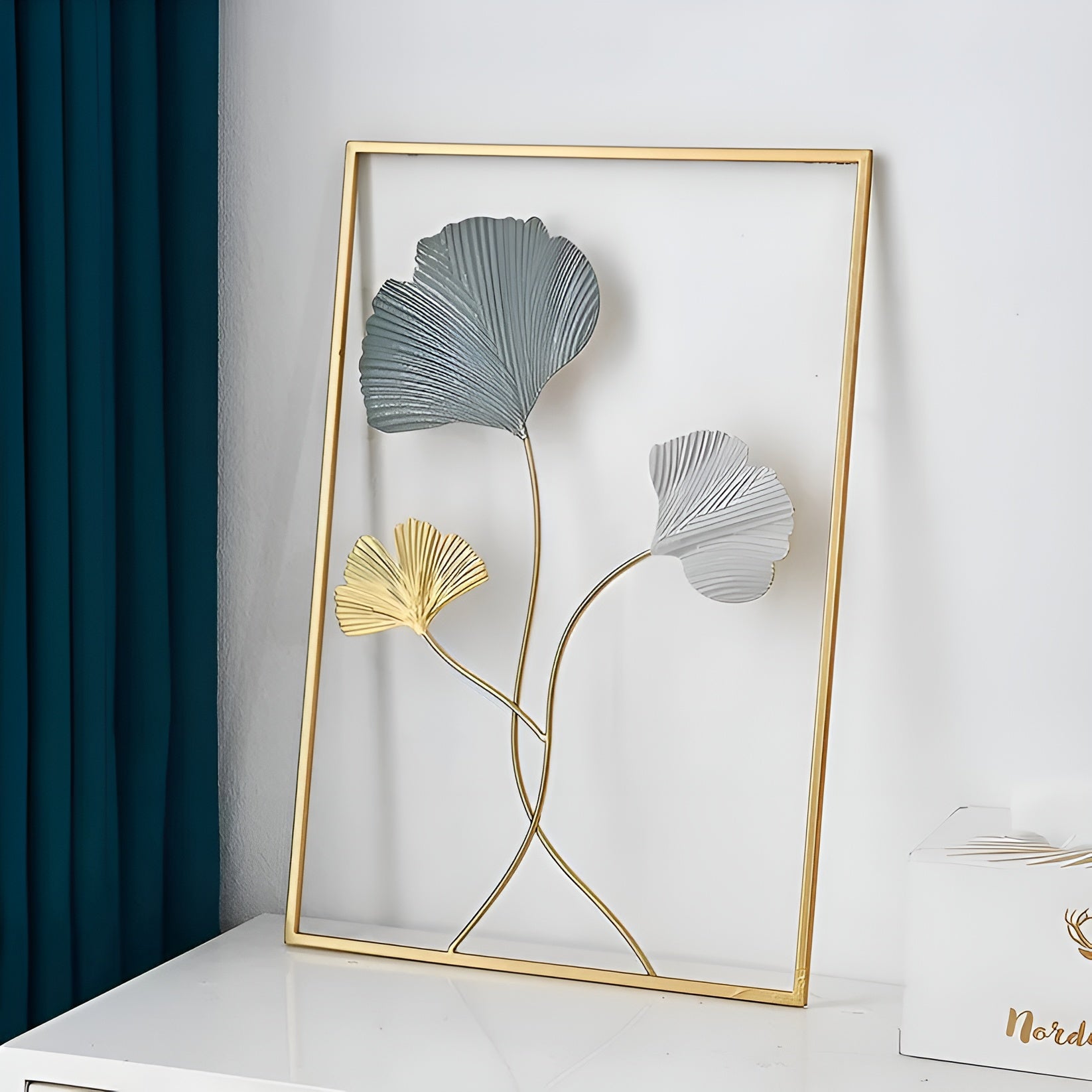 Wanddeko in Blattform – Stilvolle Nordic Metall Deko für alle Zimmer