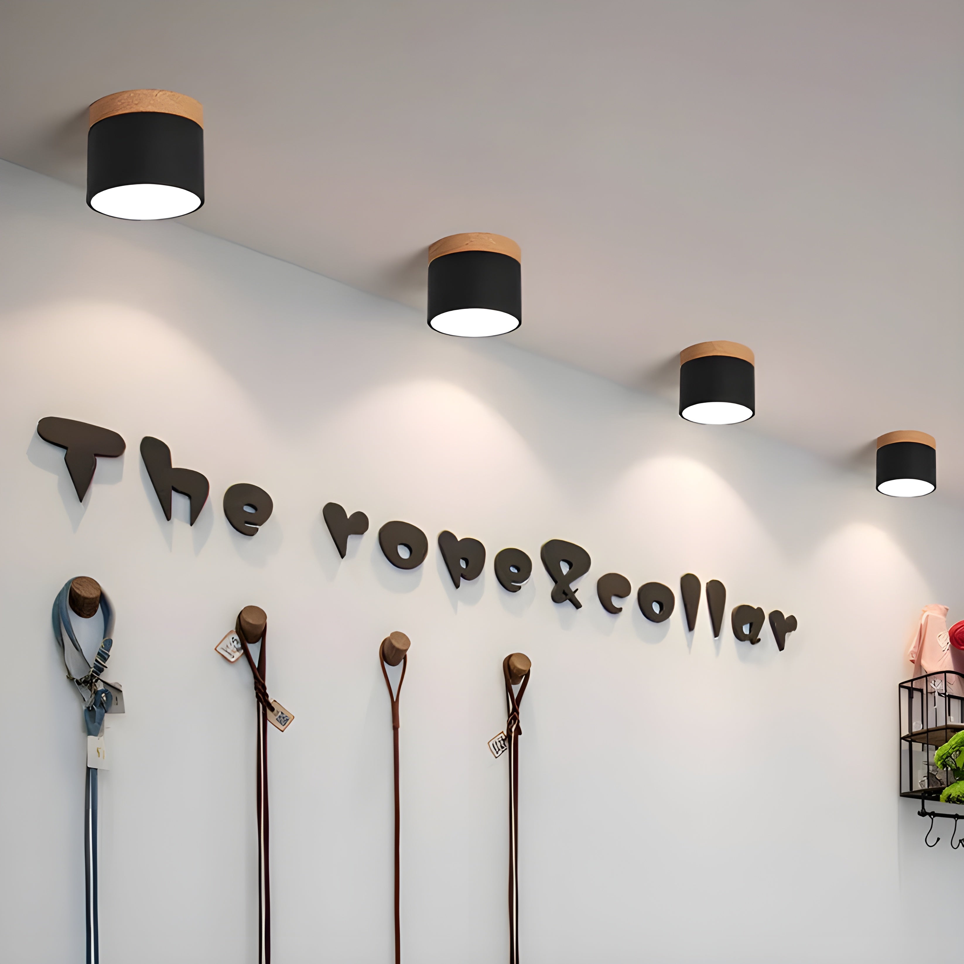 LED-Deckenlampe in Zylinderform – Warmes Licht im Vintage-Industriedesign | Mit dekorativem Holzdetail