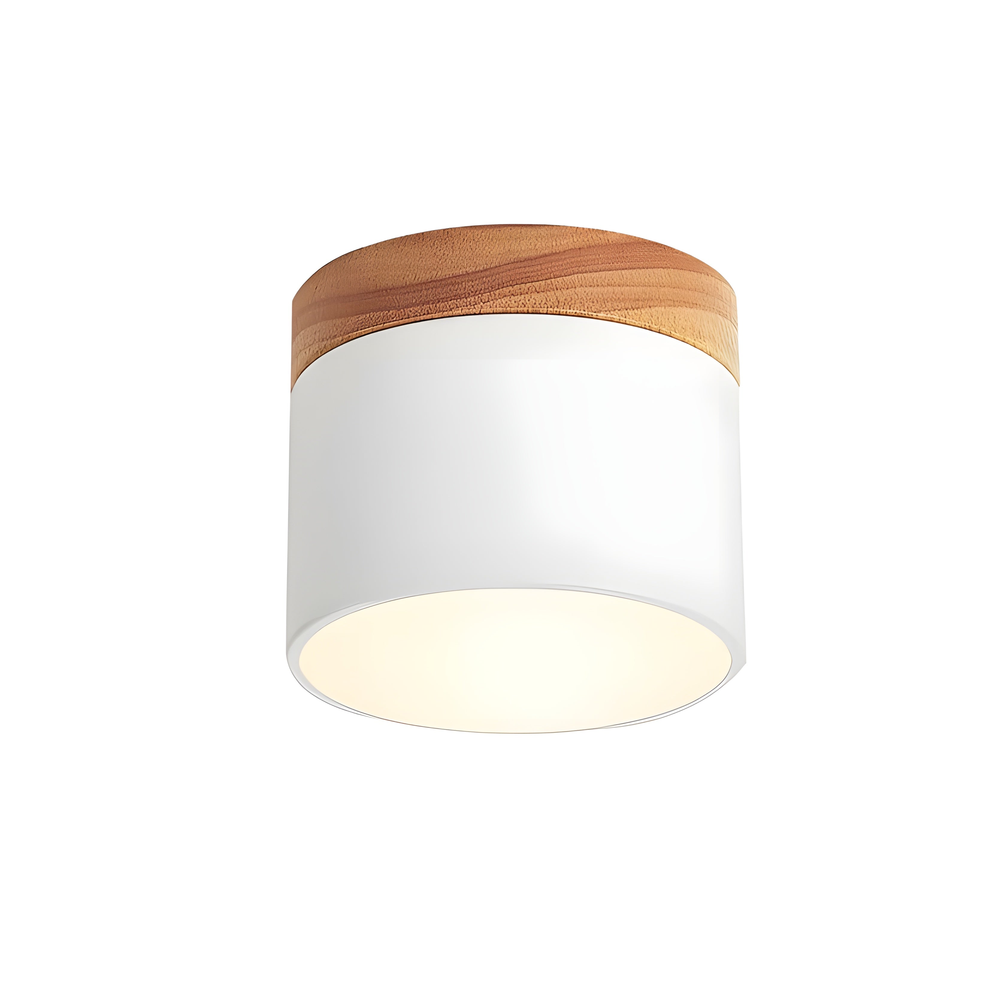 LED-Deckenlampe in Zylinderform – Warmes Licht im Vintage-Industriedesign | Mit dekorativem Holzdetail