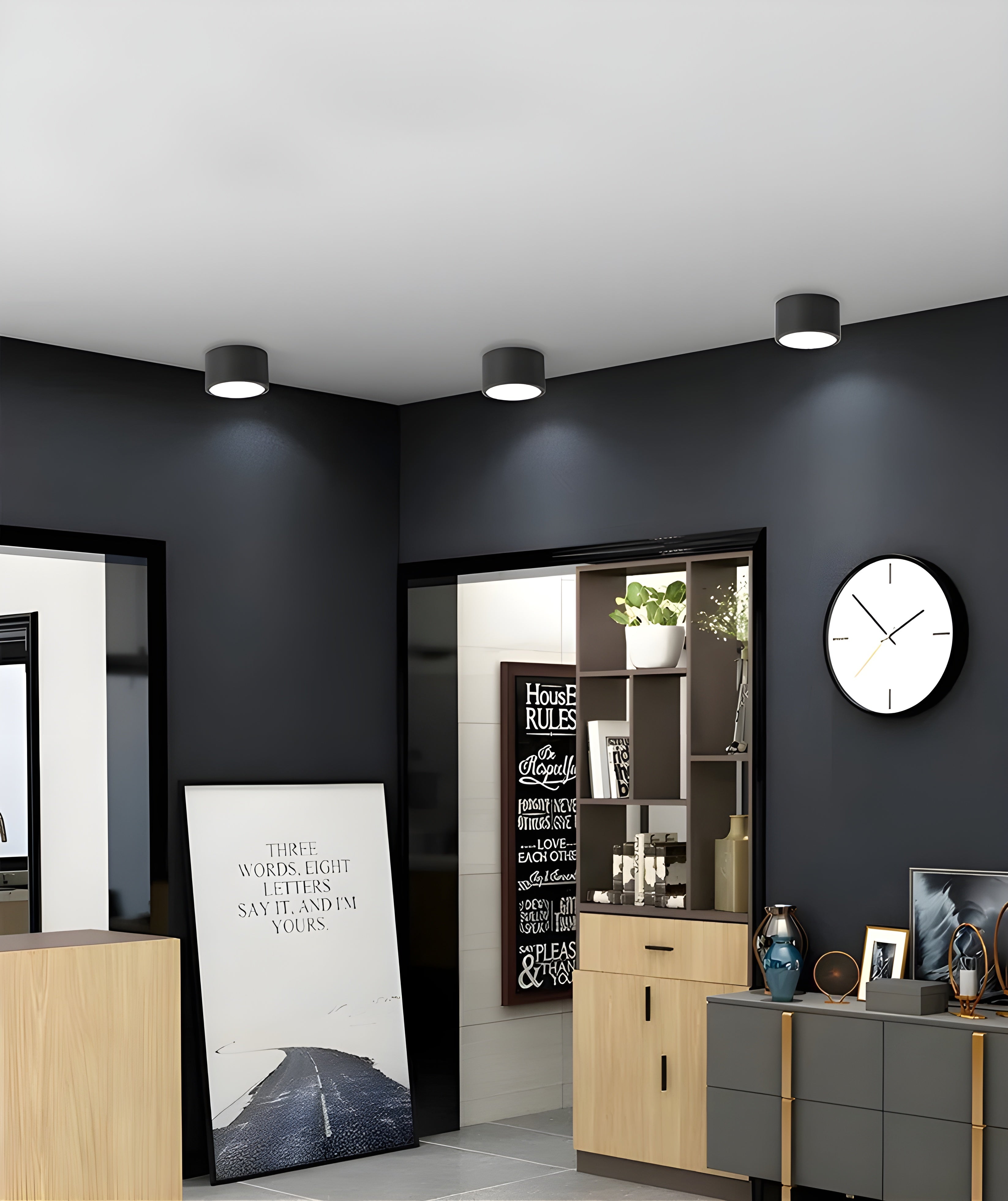 LED-Deckenlampe in Zylinderform – Warmes Licht im Vintage-Industriedesign | Mit dekorativem Holzdetail