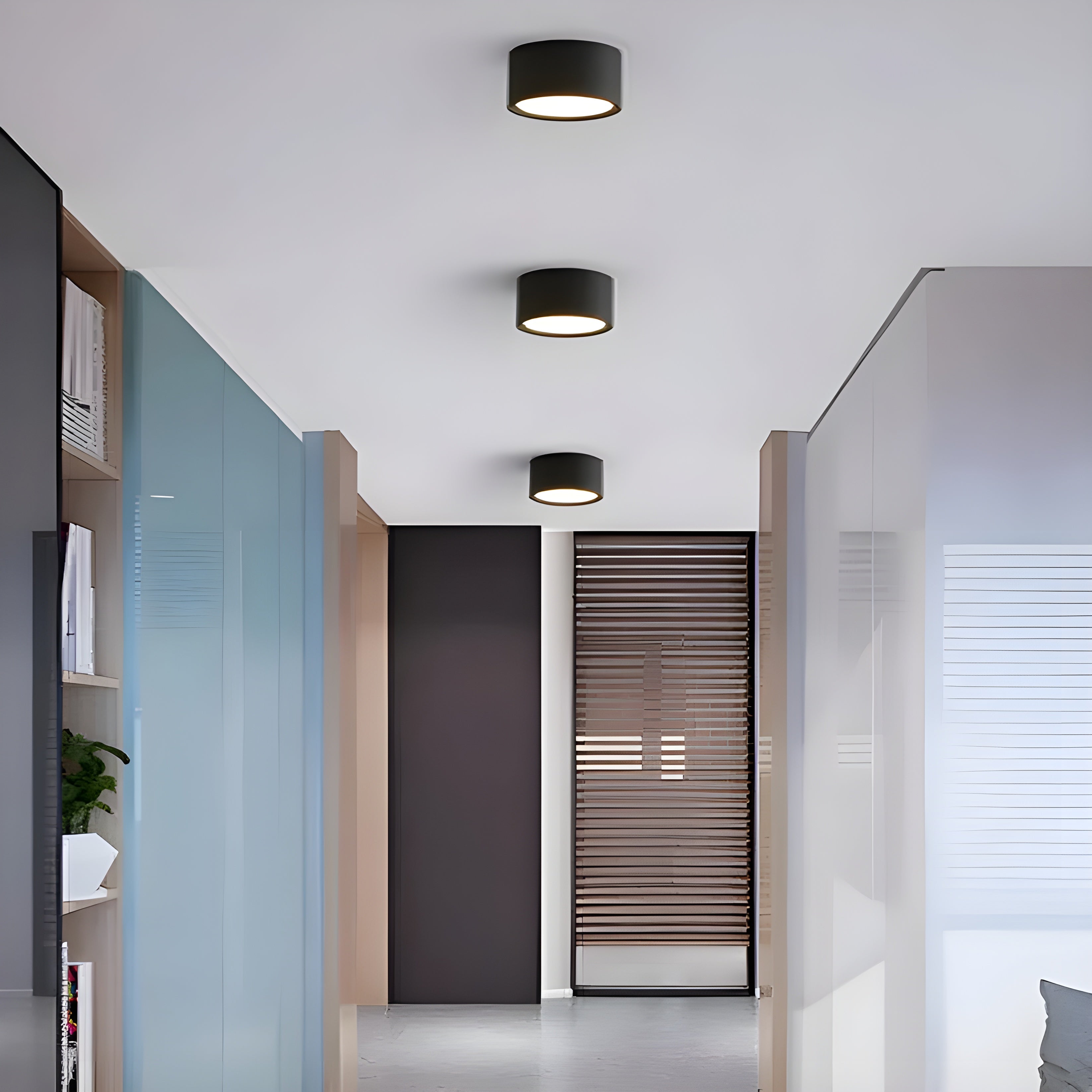 LED-Deckenlampe in Zylinderform – Warmes Licht im Vintage-Industriedesign | Mit dekorativem Holzdetail