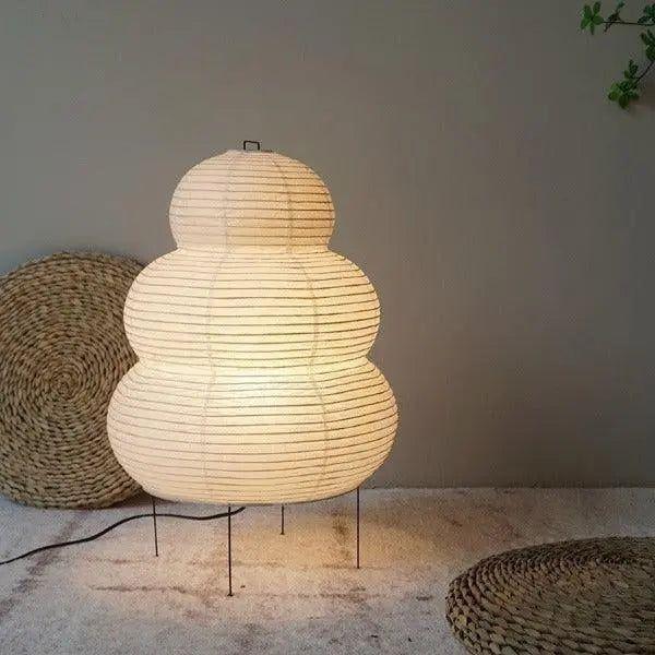 Japanische Wabi-Sabi Stehleuchte - Reispapier-Lampe - Elegare - DEA002 -