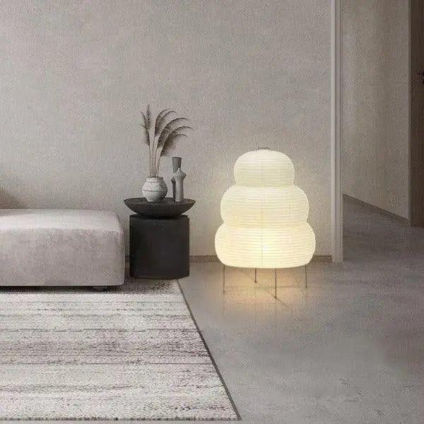 Japanische Wabi-Sabi Stehleuchte - Reispapier-Lampe - Elegare - DEA002 -