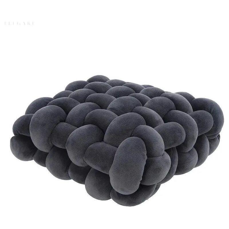 Kote - Wohnzimmer-Plüsch-Knopf-Sitzkissen: Das perfekte Accessoire für Ihr Zuhause - Elegare - DEA071 - Dunkelgrau
