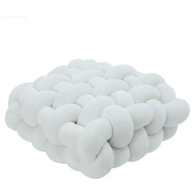 Kote - Wohnzimmer-Plüsch-Knopf-Sitzkissen: Das perfekte Accessoire für Ihr Zuhause - Elegare - DEA071 - Weiß