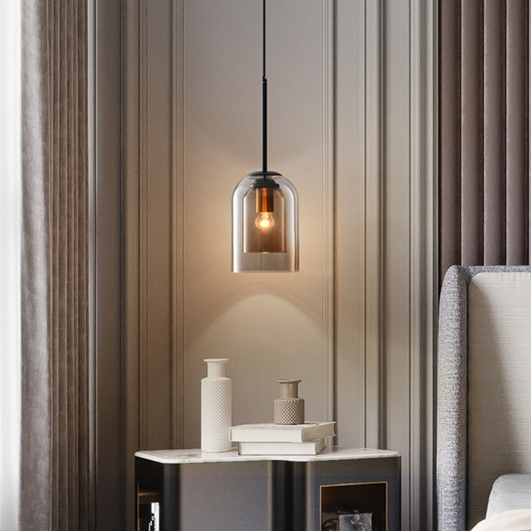 LuxeBeam Light - Moderne Pendelleuchte aus doppeltem Glas