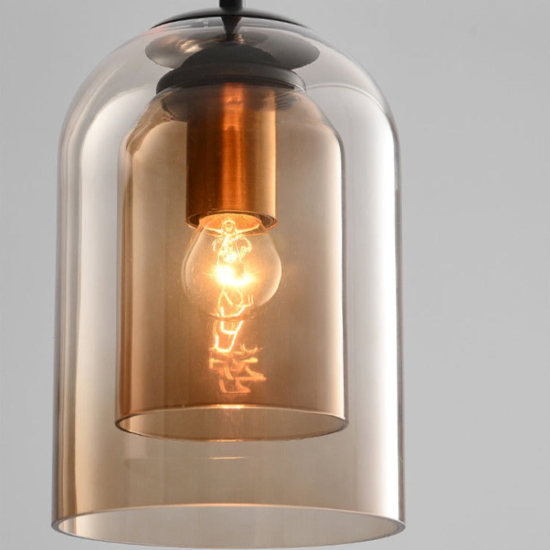 LuxeBeam Light - Moderne Pendelleuchte aus doppeltem Glas