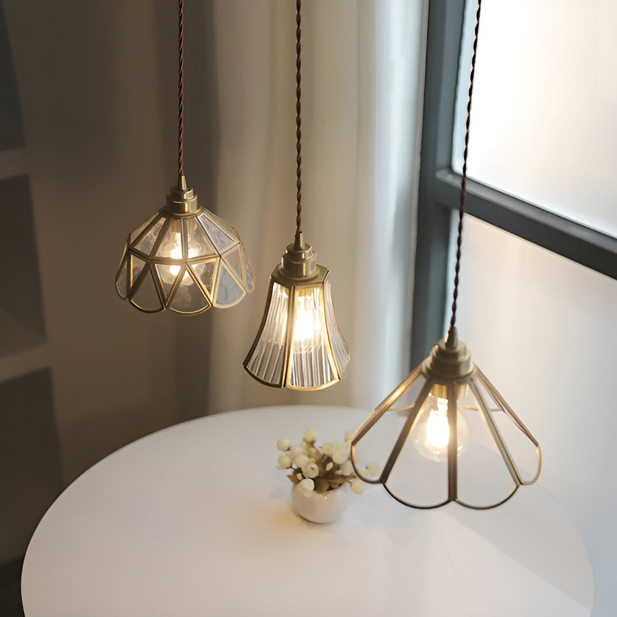 Vintage Hängeleuchte aus Keramik – Verstellbare Höhe | Warmes LED-Licht für Ess- und Wohnzimmer
