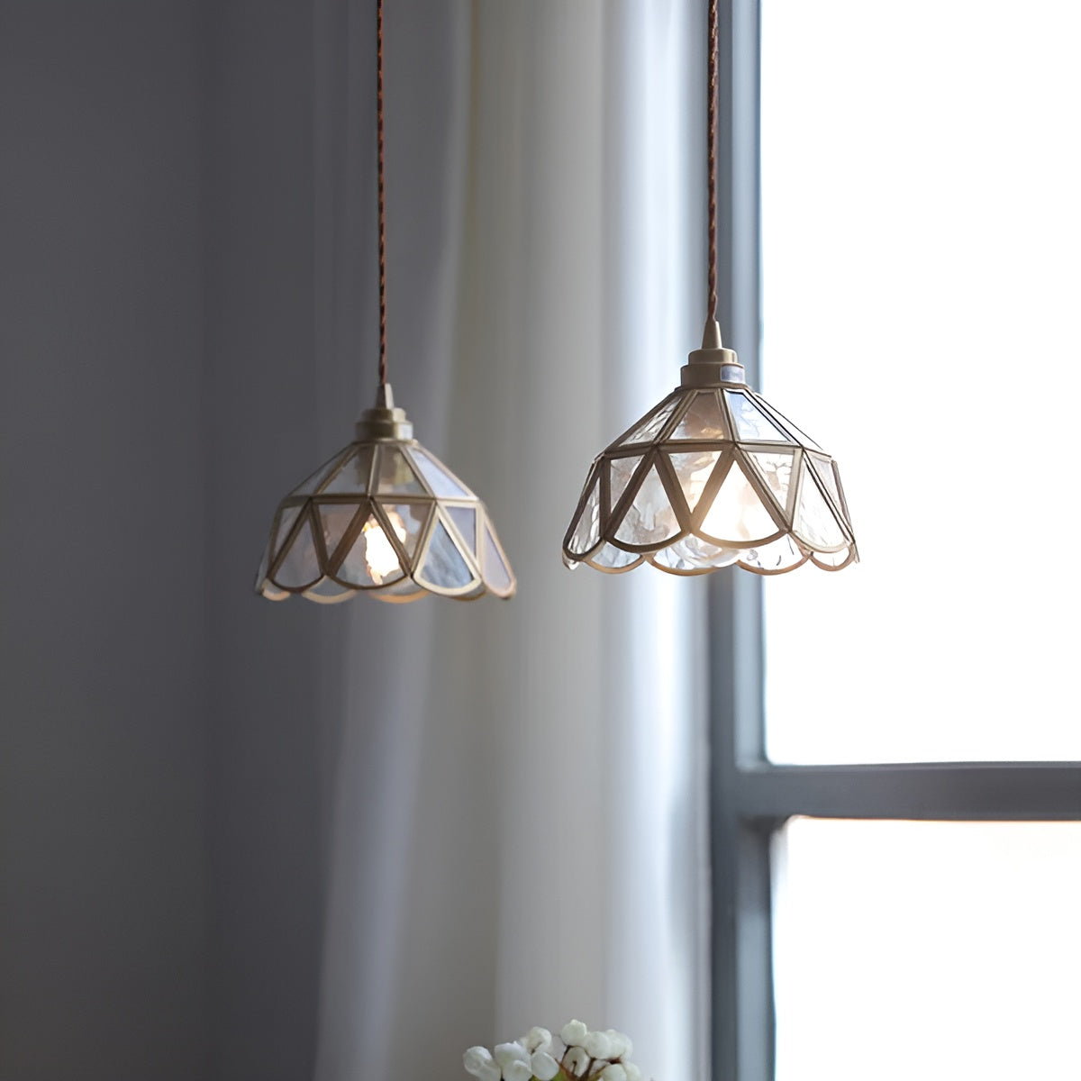 Vintage Hängeleuchte aus Keramik – Verstellbare Höhe | Warmes LED-Licht für Ess- und Wohnzimmer