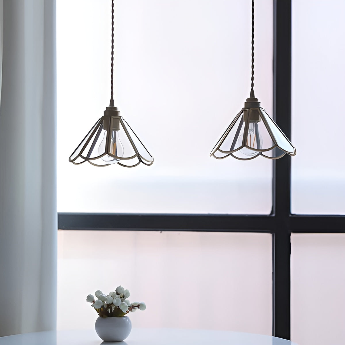 Vintage Hängeleuchte aus Keramik – Verstellbare Höhe | Warmes LED-Licht für Ess- und Wohnzimmer