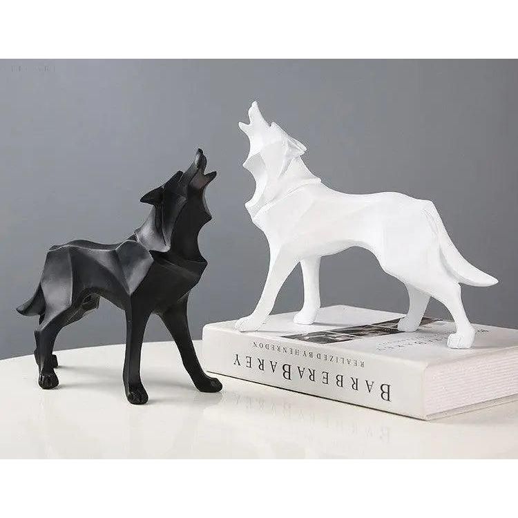 Lupos-Statue - geometrischen Wolf-Dekorationen - Mühelose Eleganz für jeden Raum - Elegare - DEA054 -