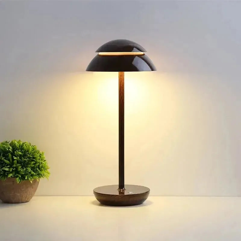 Lux Glow - Ästhetische Helle Tischleuchte - Elegare - DEA157 - Walnuss