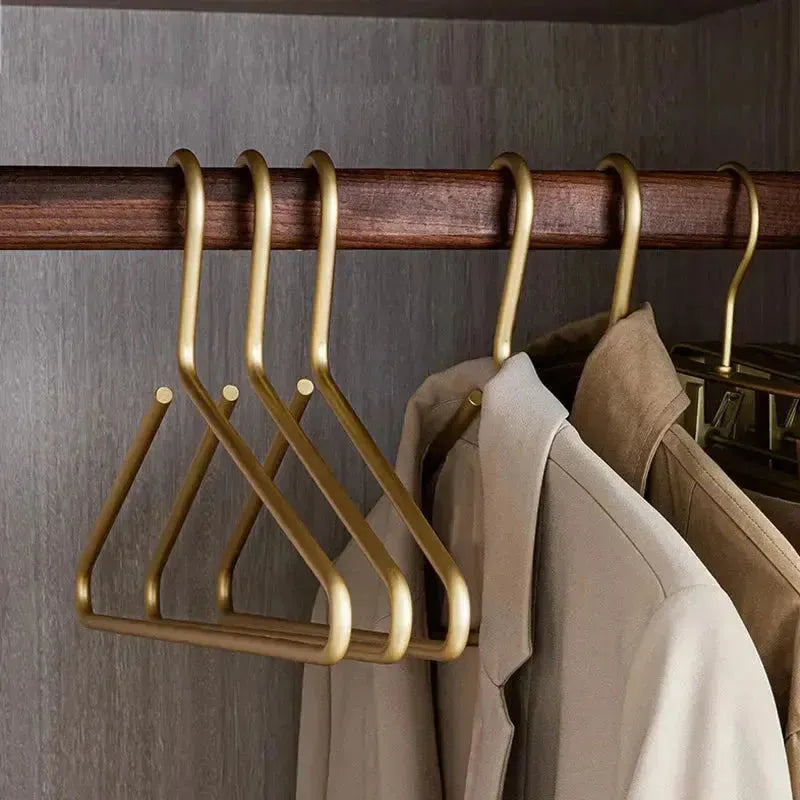 Luxe Suit - Massiver matter Kleiderbügel (4+1 Stück) - Elegare - DEA160 - Gold
