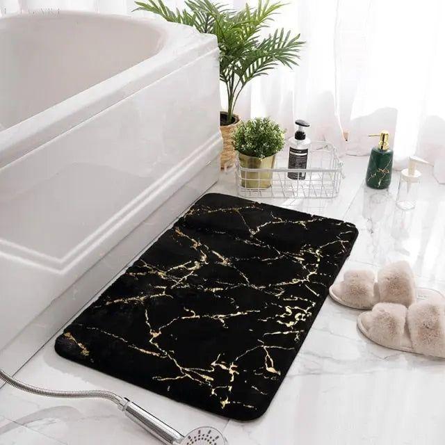 Luxury Marble Style Bathroom Matt - Elegare - - Schwarz-40x60cm
