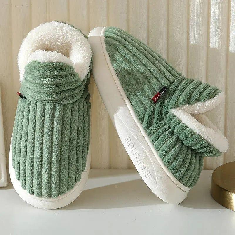 Mira - Weiche & warme Hausschuhe für Damen - Elegare - DEA125 - Grün-44-45-Schuhgröße-42-43