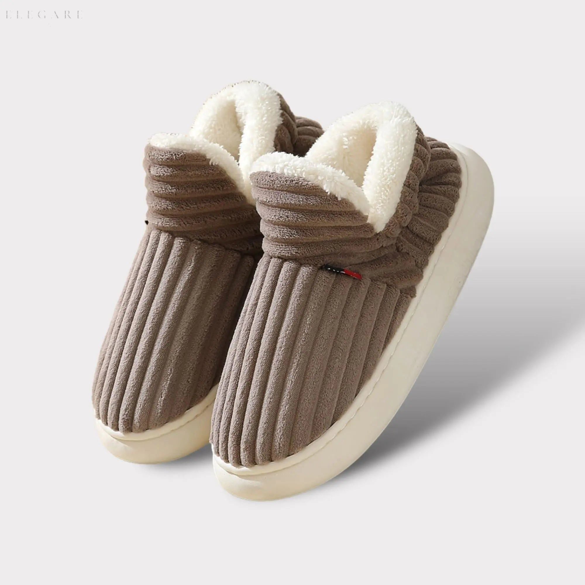 Mira - Weiche & warme Hausschuhe für Damen - Elegare - DEA125 - Braun-44-45-Schuhgröße-42-43
