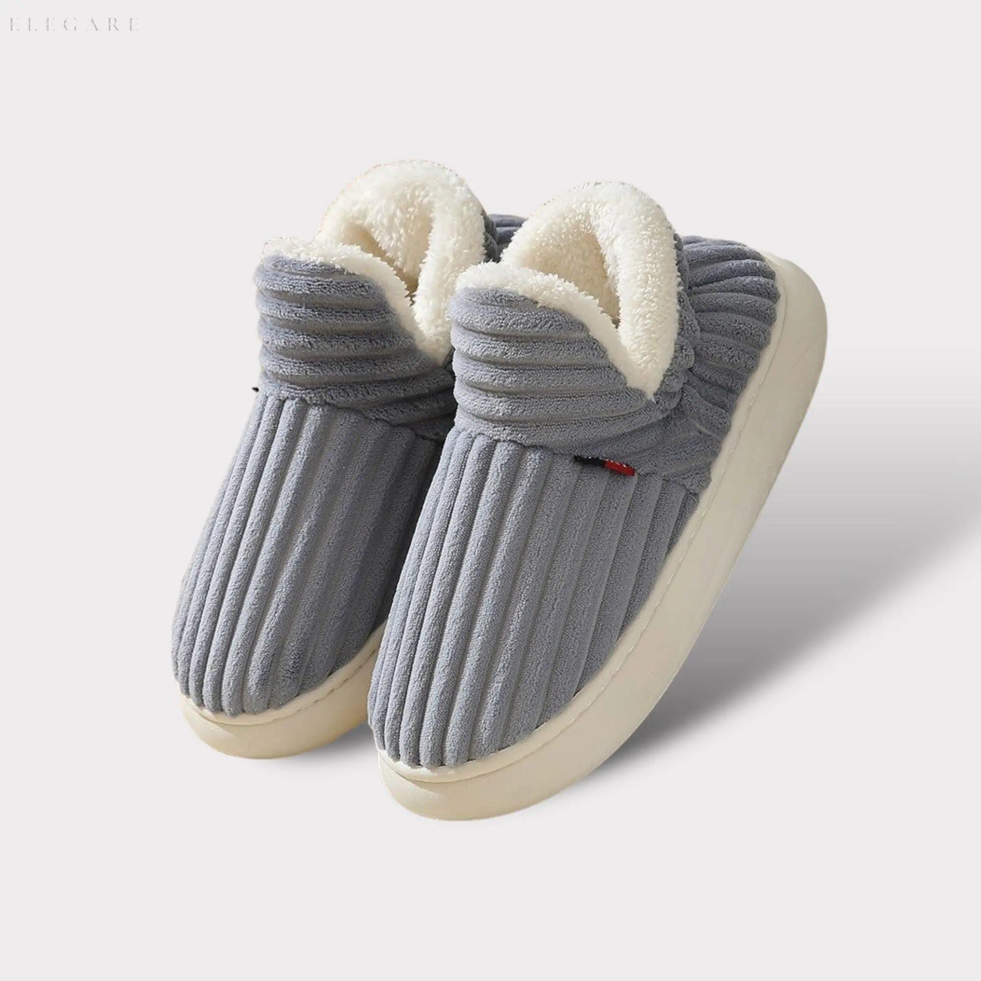 Mira - Weiche & warme Hausschuhe für Damen - Elegare - DEA125 - Grau-44-45-Schuhgröße-42-43