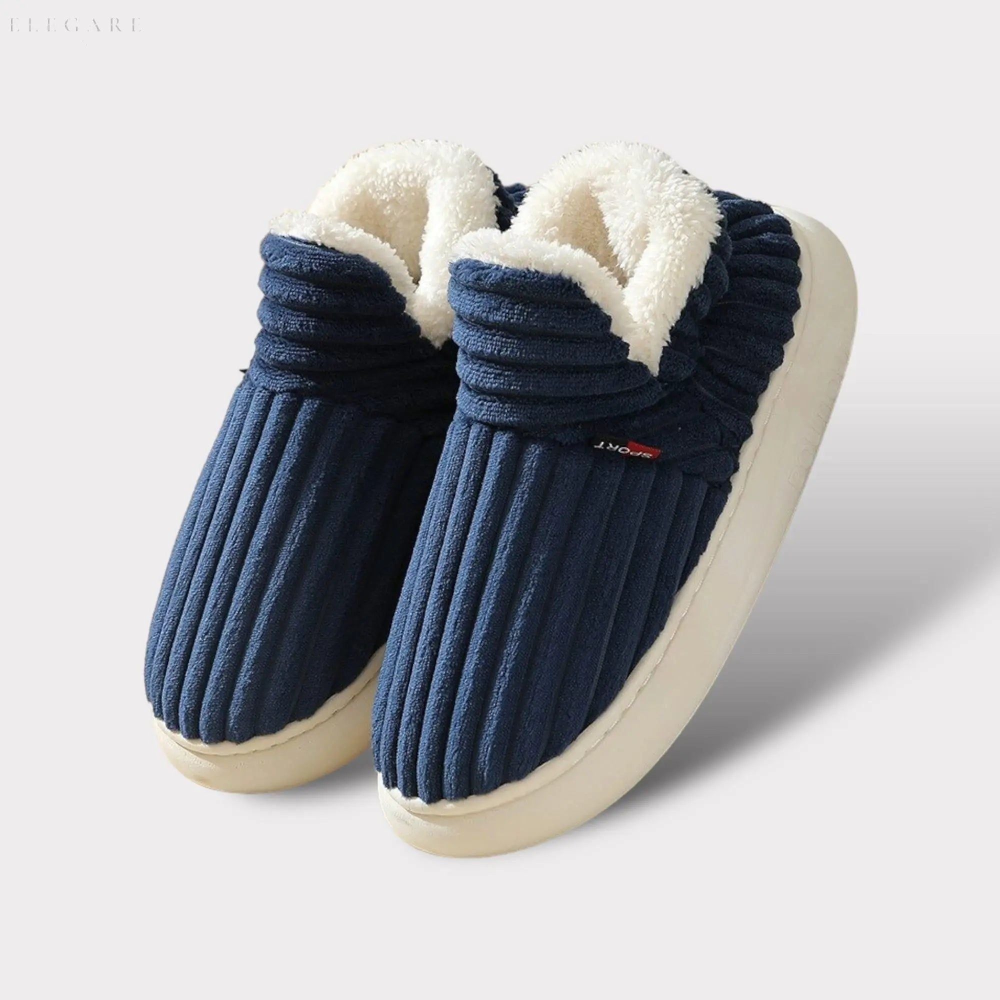 Mira - Weiche & warme Hausschuhe für Damen - Elegare - DEA125 - Blau-44-45-Schuhgröße-42-43
