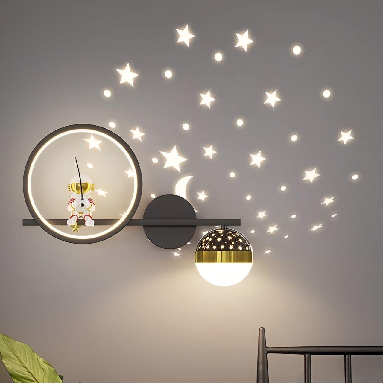 AstroGlow Lamp - Moderne Kinder Sternenhimmel-Projektor LED-Wandlampe Elegare
