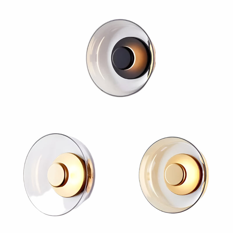 Moderne LED-Wandleuchte aus Glas in Grau oder Gold – elegantes Design für Schlafzimmer und Wohnzimmer, Bild 1