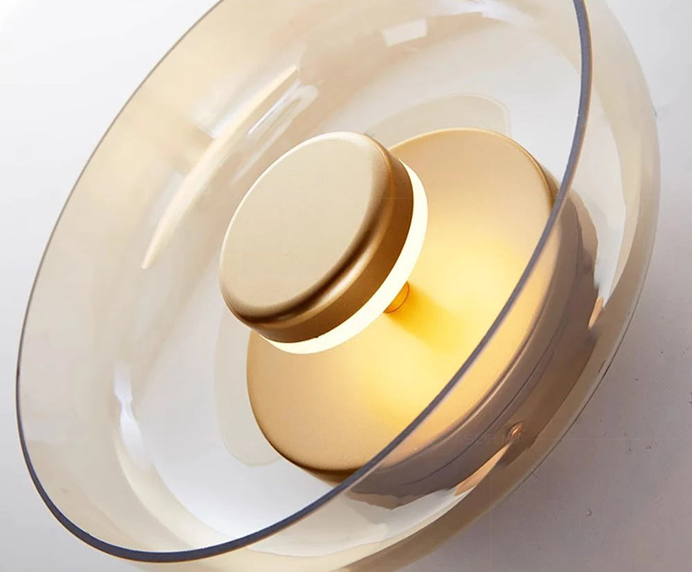 Moderne LED-Wandleuchte aus Glas in Grau oder Gold – elegantes Design für Schlafzimmer und Wohnzimmer, Bild 9