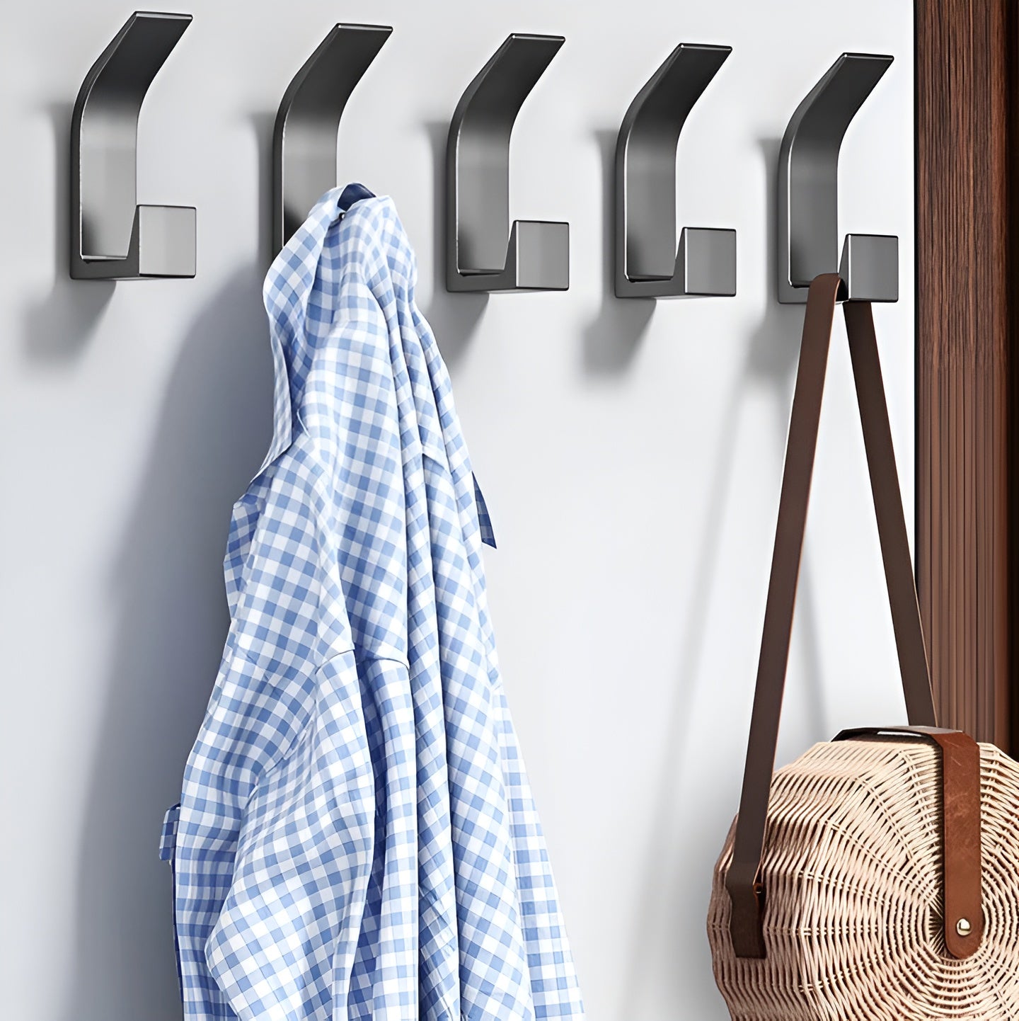 Wandhaken für Garderobe (5er Set) – Robust und Stilvoll | Für Flur, Bad und Schlafzimmer
