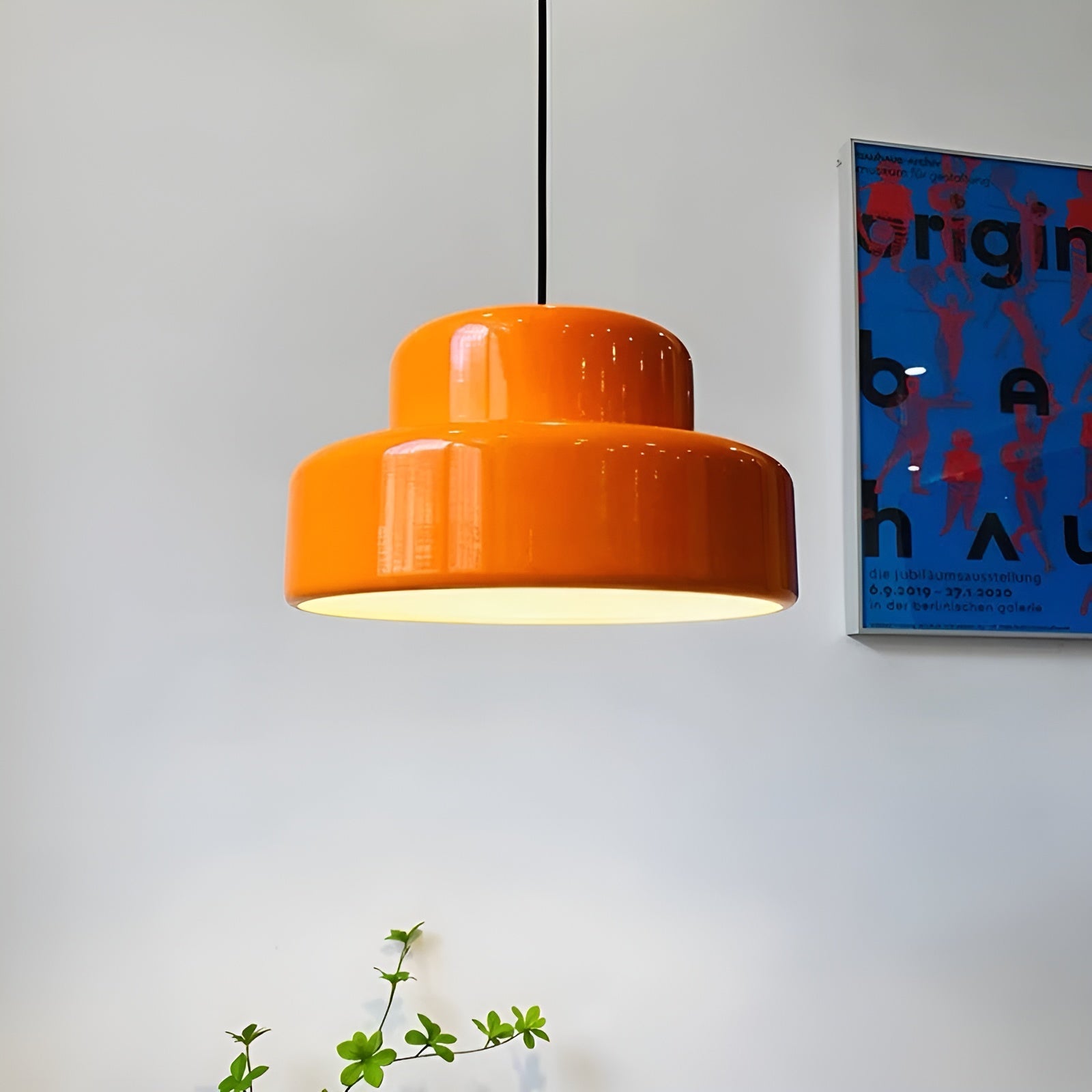 Bauhaus-Hängelampe – Vintage Optik in Orange | Stilvolle Pendelleuchte für Ihr Zuhause