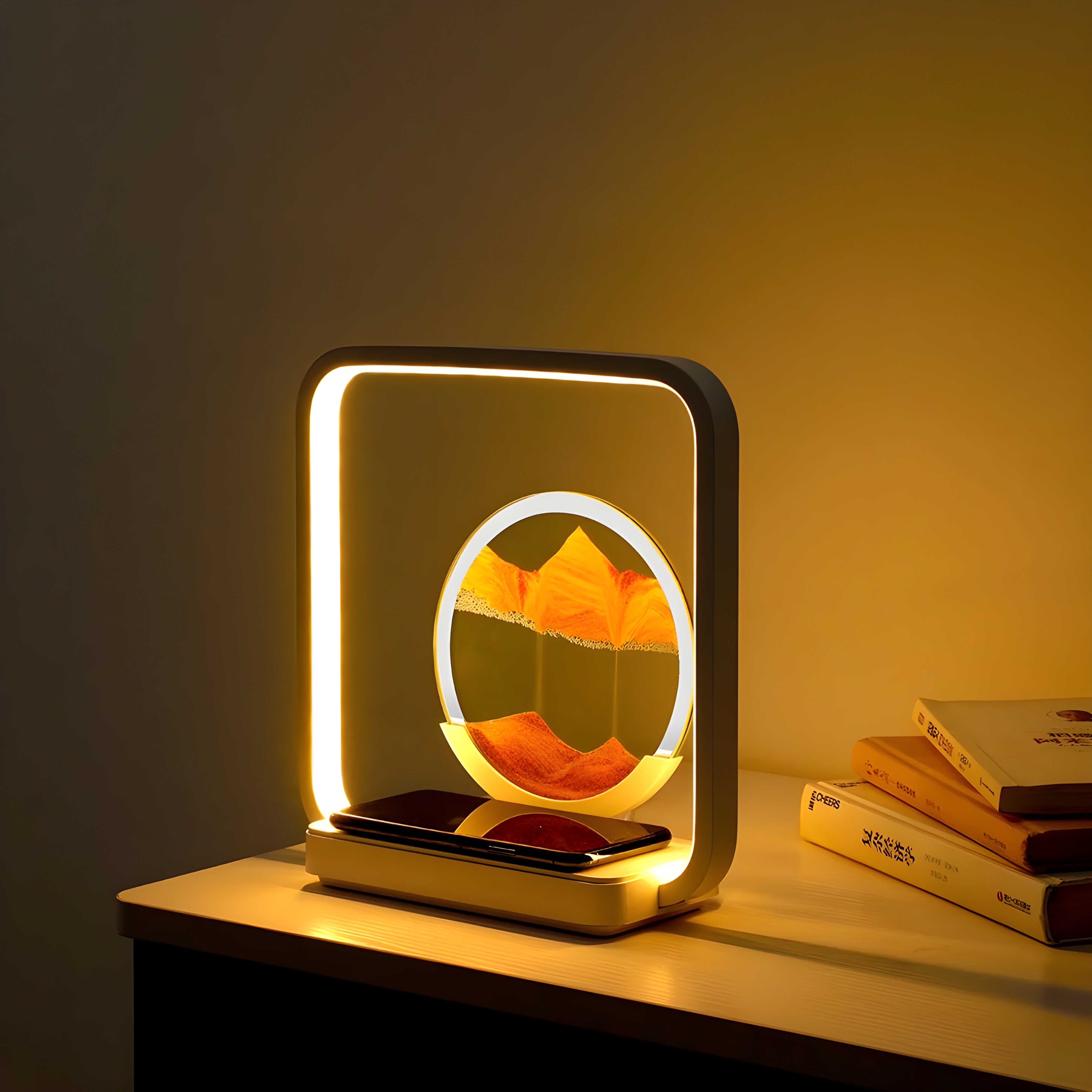 HorizonFlow Lampe – 3D Fließender Sand LED Nachtlampe
