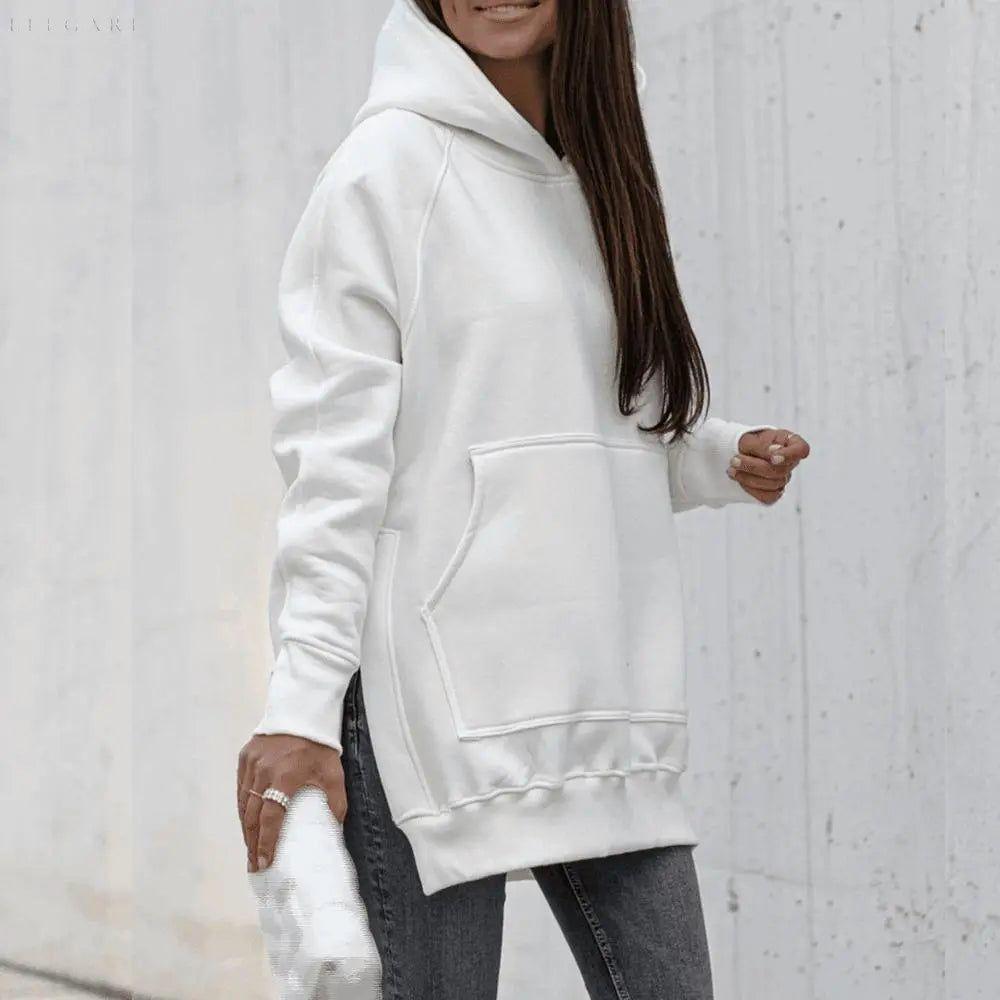 Olivi - Trendy Hoodie in Übergröße - Elegare - DEA046 - Weiß-XL