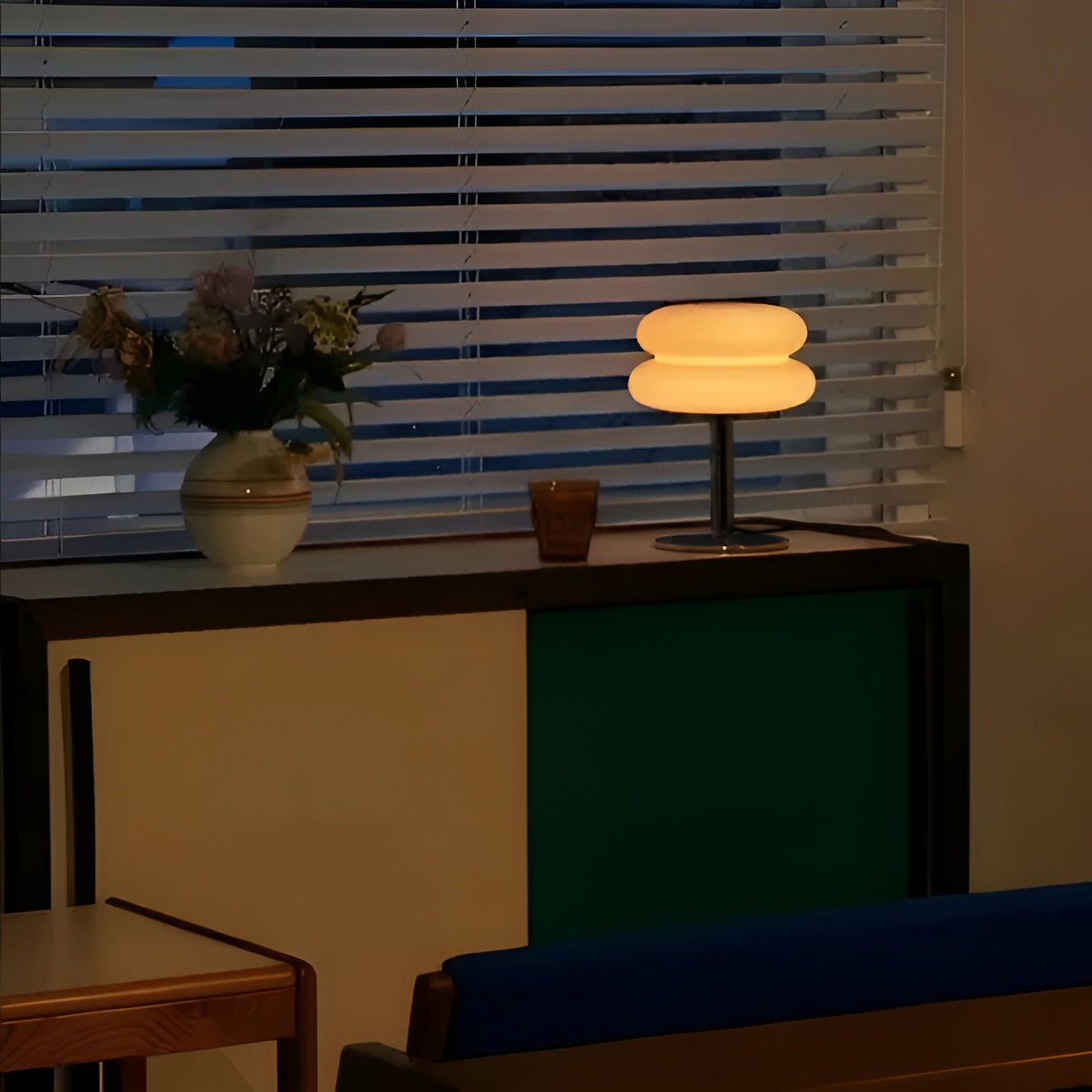 Glaslampe im Macaron‑Stil – elegante Glas‑Tischleuchte für gemütliches Ambiente