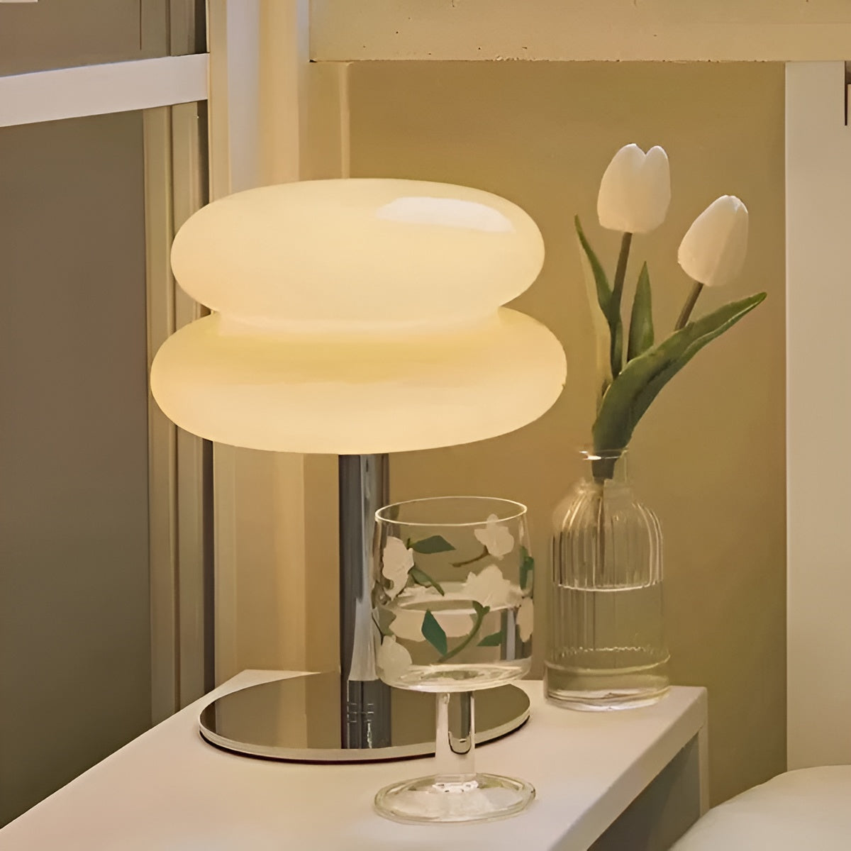 Glaslampe im Macaron‑Stil – elegante Glas‑Tischleuchte für gemütliches Ambiente