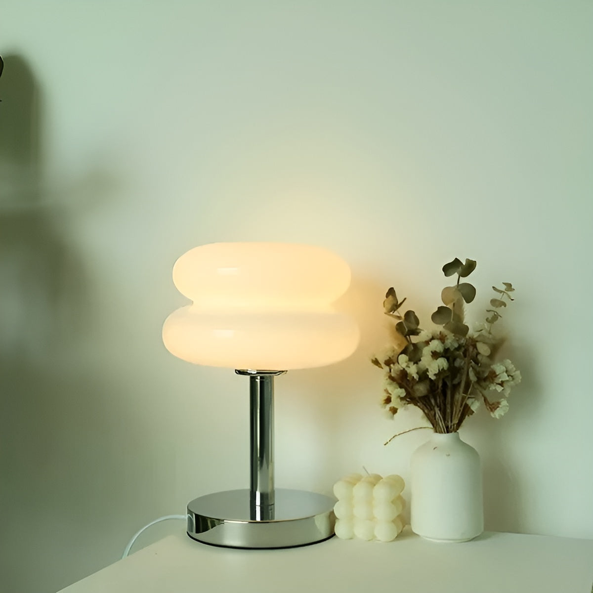 Glaslampe im Macaron‑Stil – elegante Glas‑Tischleuchte für gemütliches Ambiente