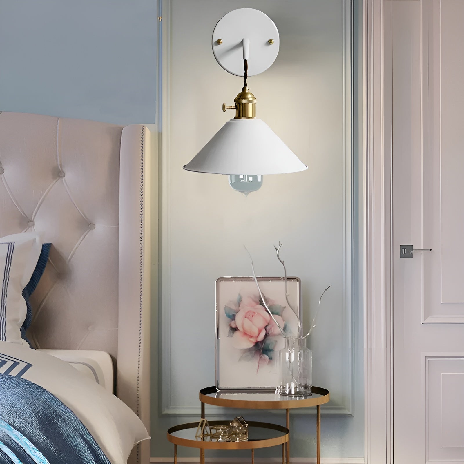 Vintage Wandleuchte aus Metall – Retro Design für Wohnzimmer & Flur
