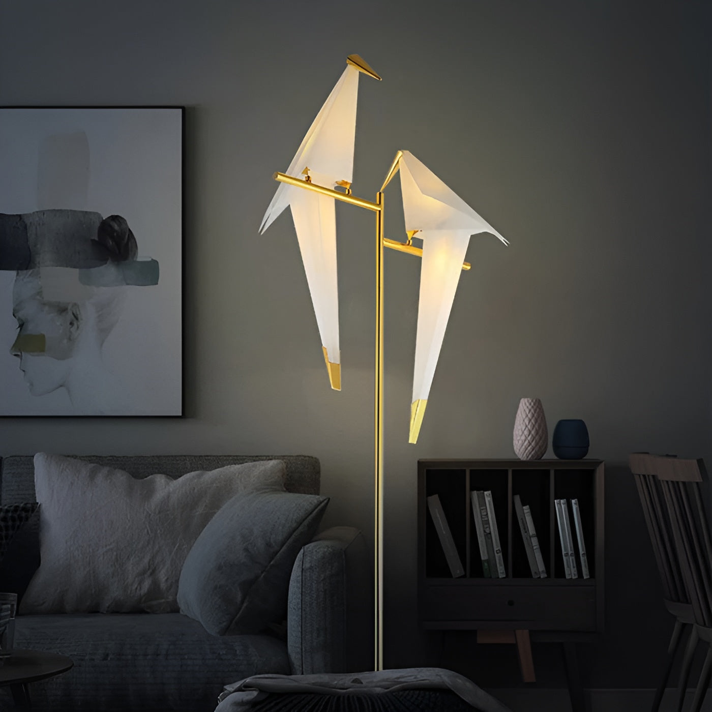 Origami Pendelleuchte mit Vogel-Design – Stilvolle Hängelampe für Wohnraum