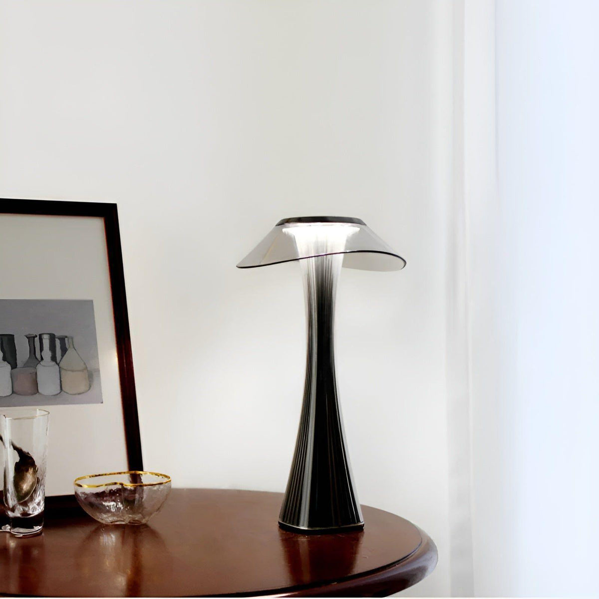 Gior Tischlampe - Wiederaufladbar Italienisch Kristall Nachttischlampe mit Smart Touch - Tischlampe