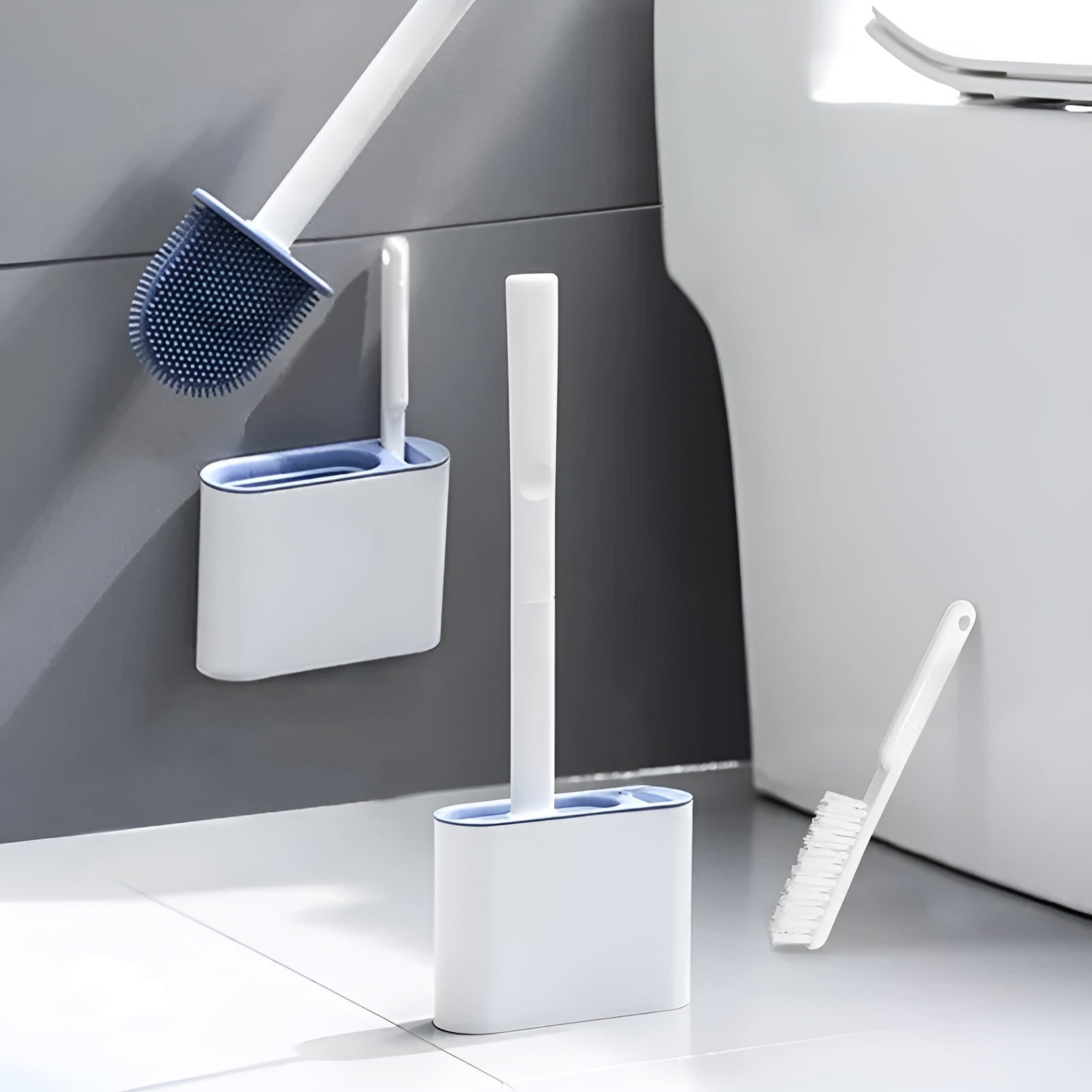 Silikon-Toilettenbürste mit Wandhalterung – Hygienisch & Langlebig | Perfekt für Bad & Gäste-WC