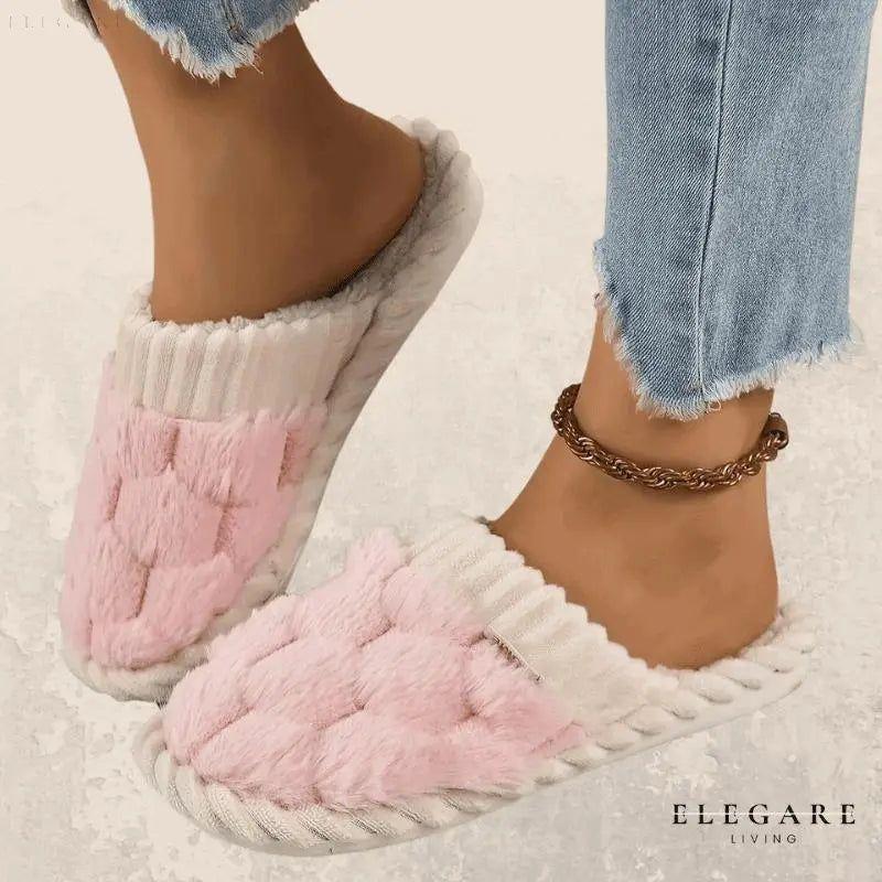 Plush Perfect - Hausschuhe mit ultimativer Wärme und Komfort - Elegare - DEA109 - Rosa-40-41-passt-zu-39-40
