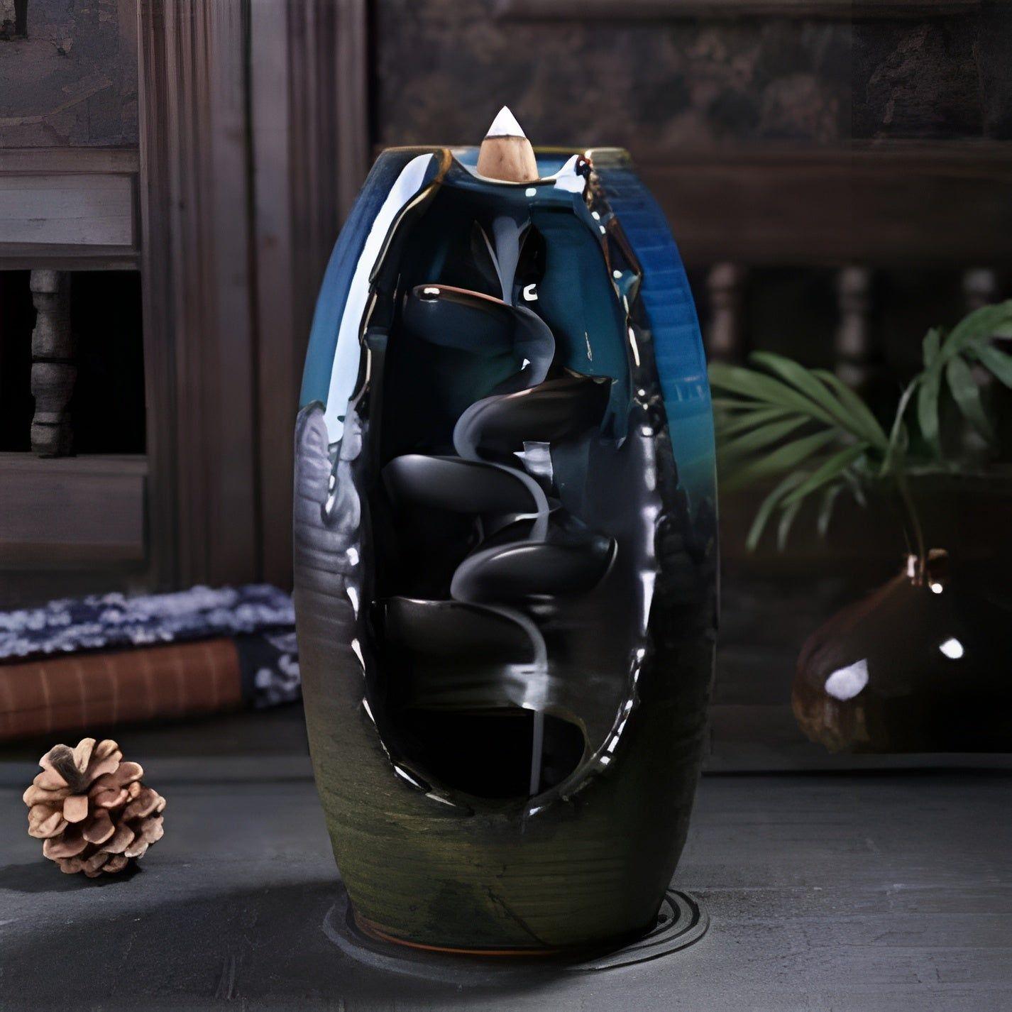 ZenWaterfall Incense Burner - Wasserfall Aromatherapie Diffusor Räuchergefäß Elegare