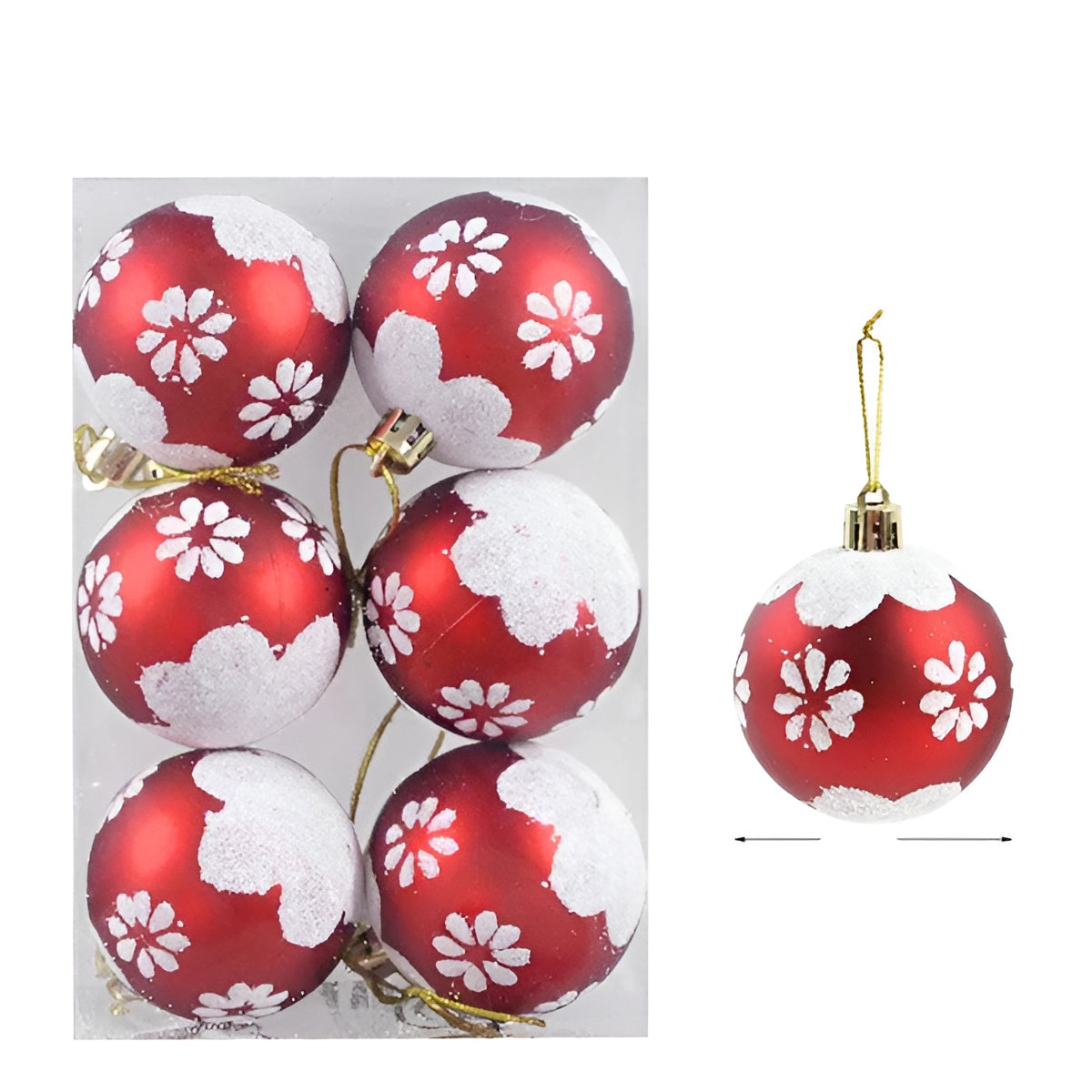 Glas Weihnachtskugeln – Elegantes Set mit Muster | 6 Stück für den Christbaum