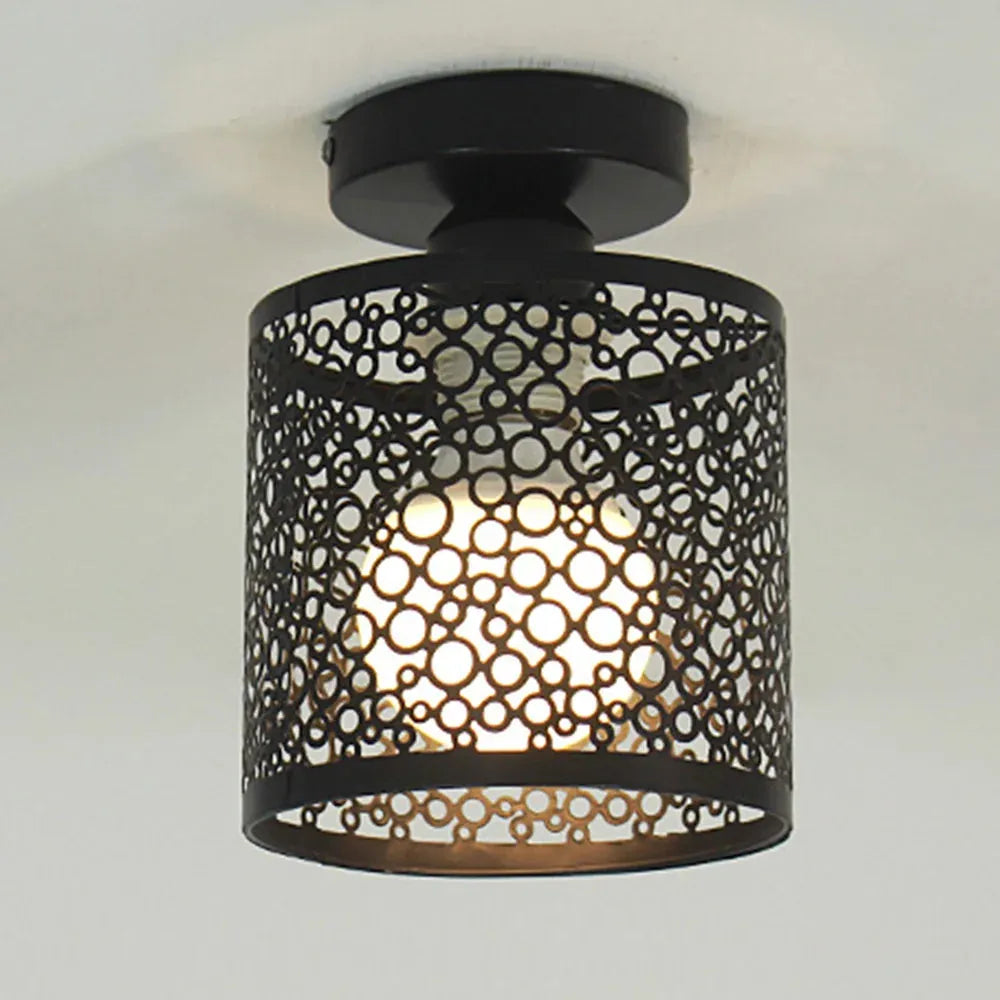 VintageIron Lamp - Retro Metall Käfig Home Decor Deckenlampe
